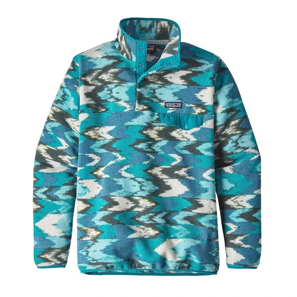 Patagonia Sweaters - Patagonia Lightweight Synchilla Snap-T Fleece Pullover Chevron Arrow Waves Large